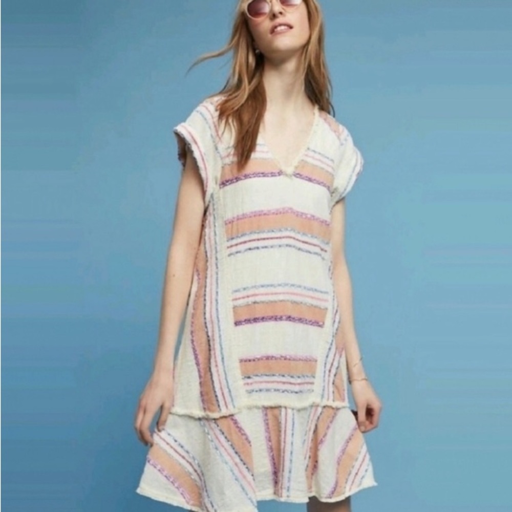 Anthro Holding Horses Candy color Stripe Dress Size Small
